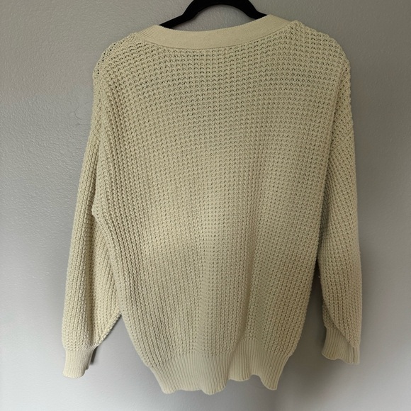 QUALFORT Cardigan Sweater 100% Cotton Button-Down Oversized Knit Cardigans - Picture 4 of 9